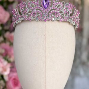 Corona Princesa Amatista – Cristales Rosa y Púrpura